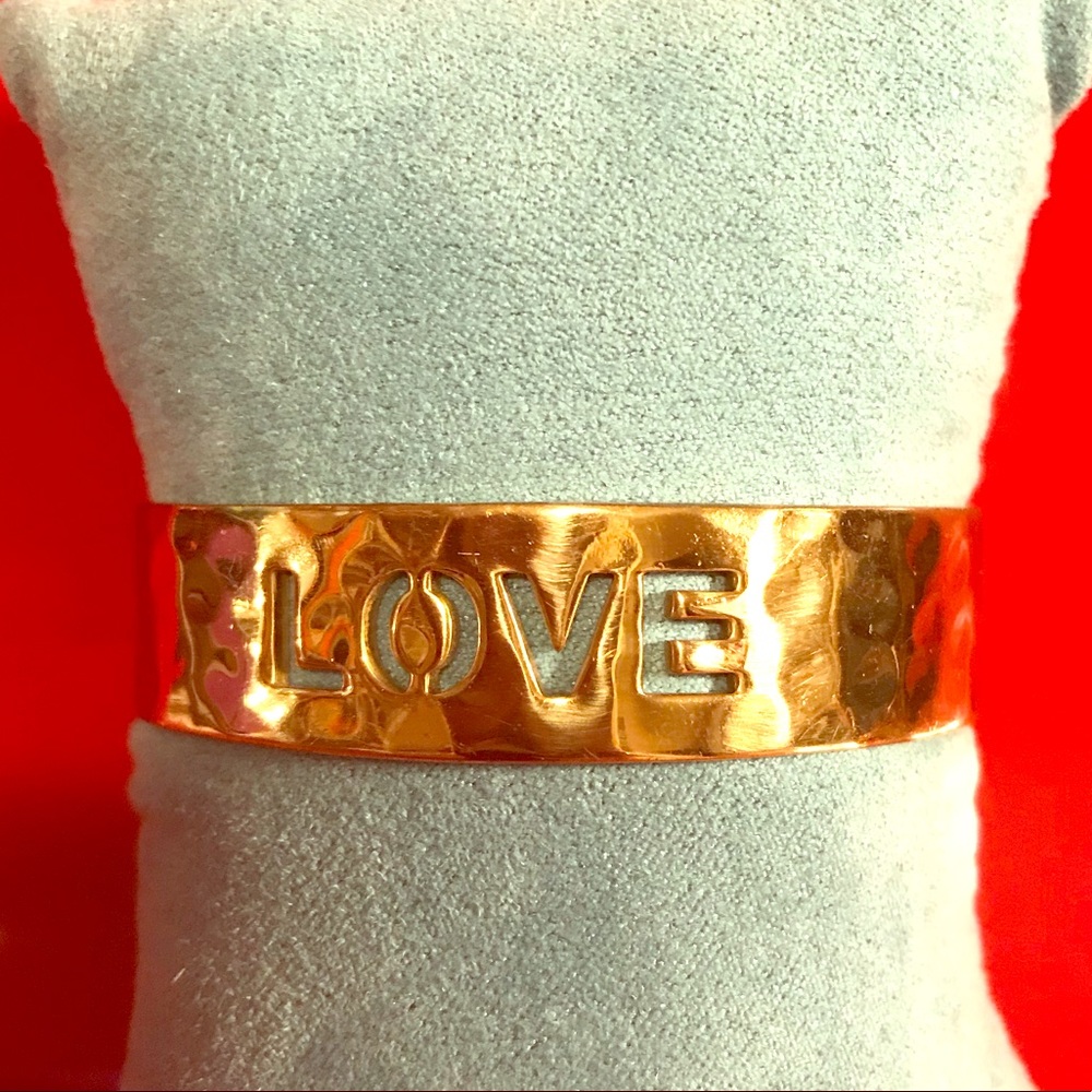 Rustic Cuff gold cuff “love”